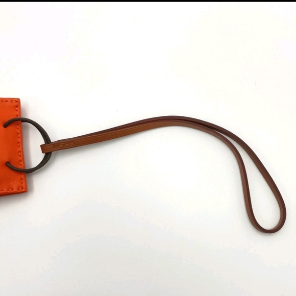 🔥 Hermès Sac Anjou Milo Shopper Bag Orange Y Engraved Bag Charm + Wrapping - Picture 11 of 16